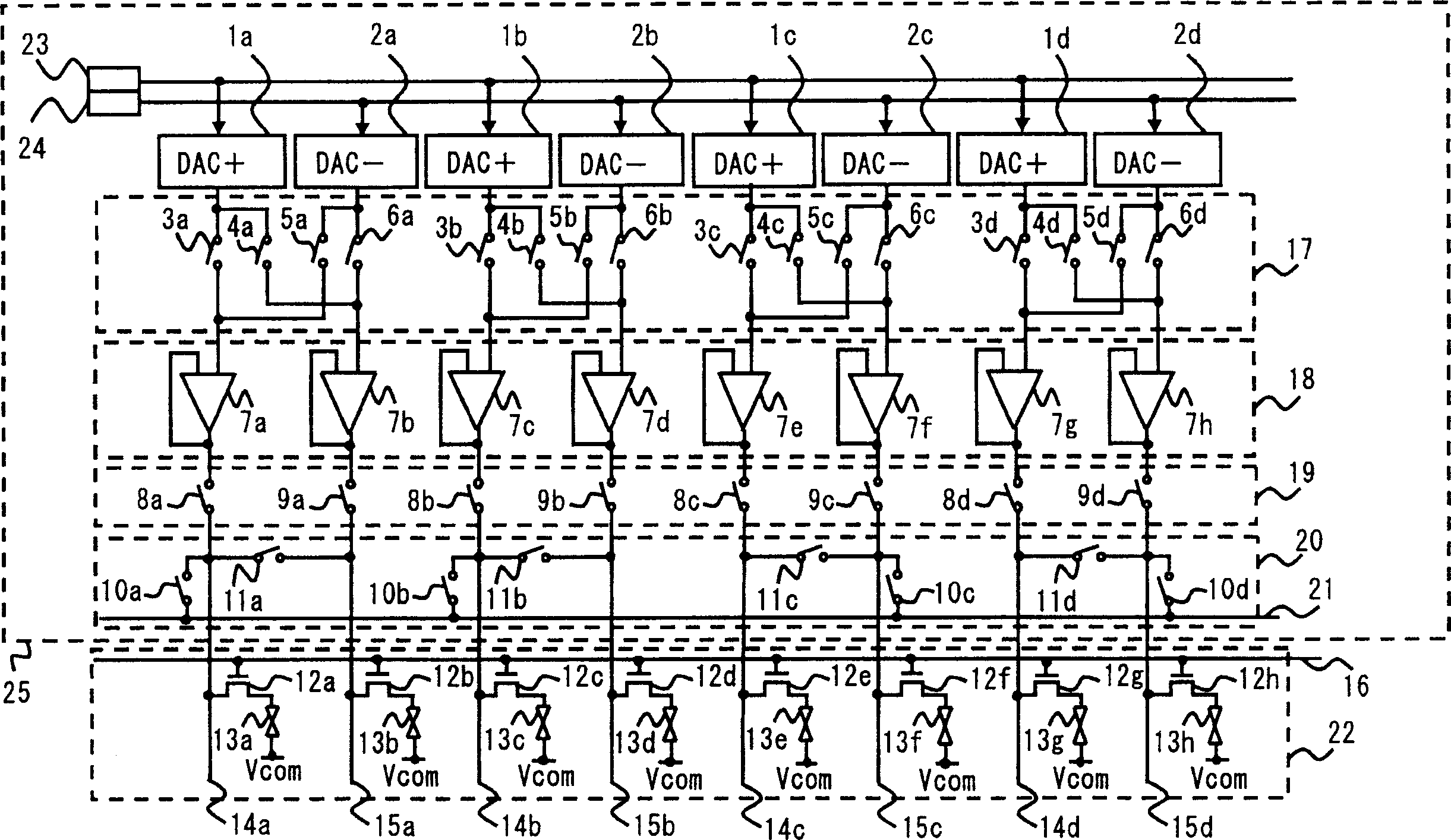 Driving circuit, display device, and driving method for the display device