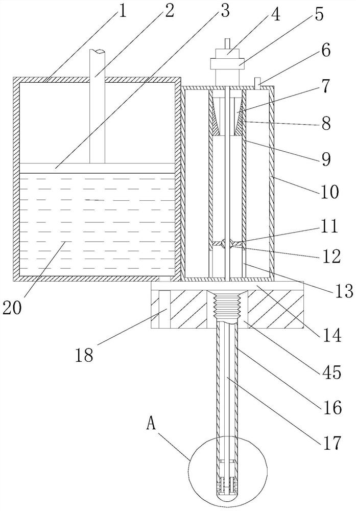 Grouting device for ecological restoration of concrete cracks