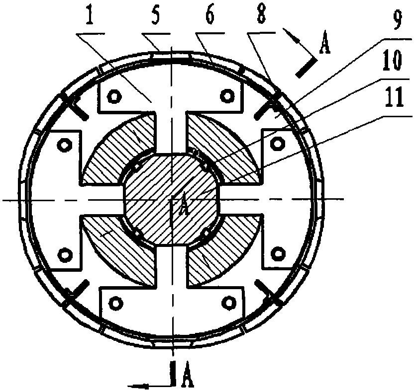 Quadrupole permanent magnet synchronous motor rotor