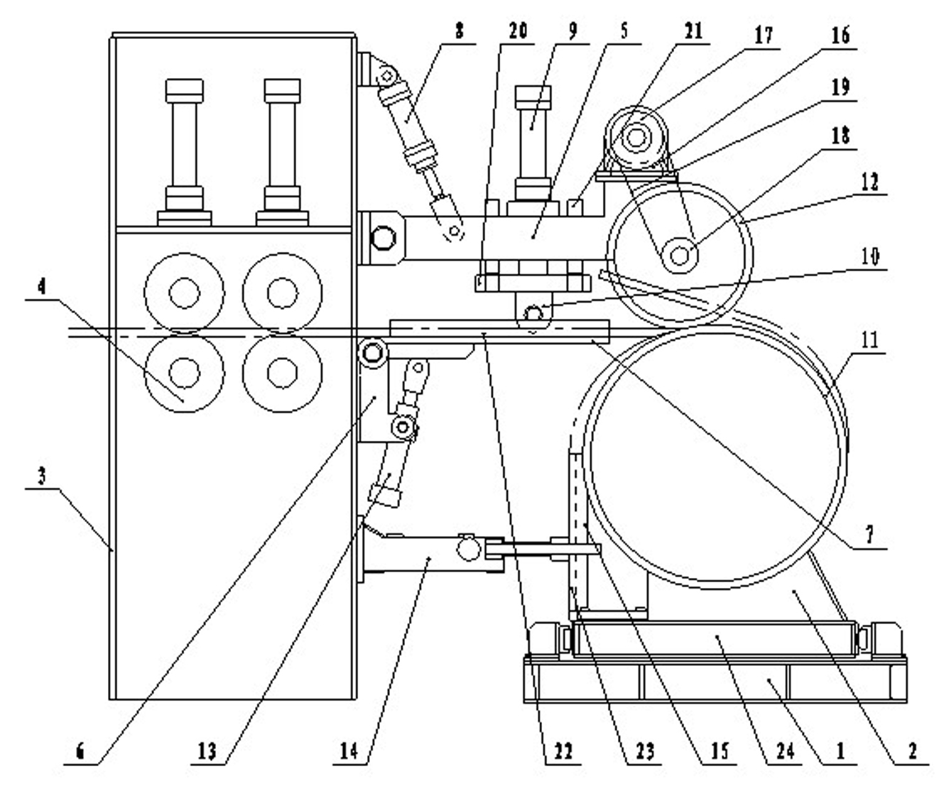 Large cross-section coiling steel uncoiling equipment