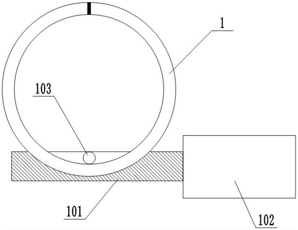 Rotary detection device for steel ring welding