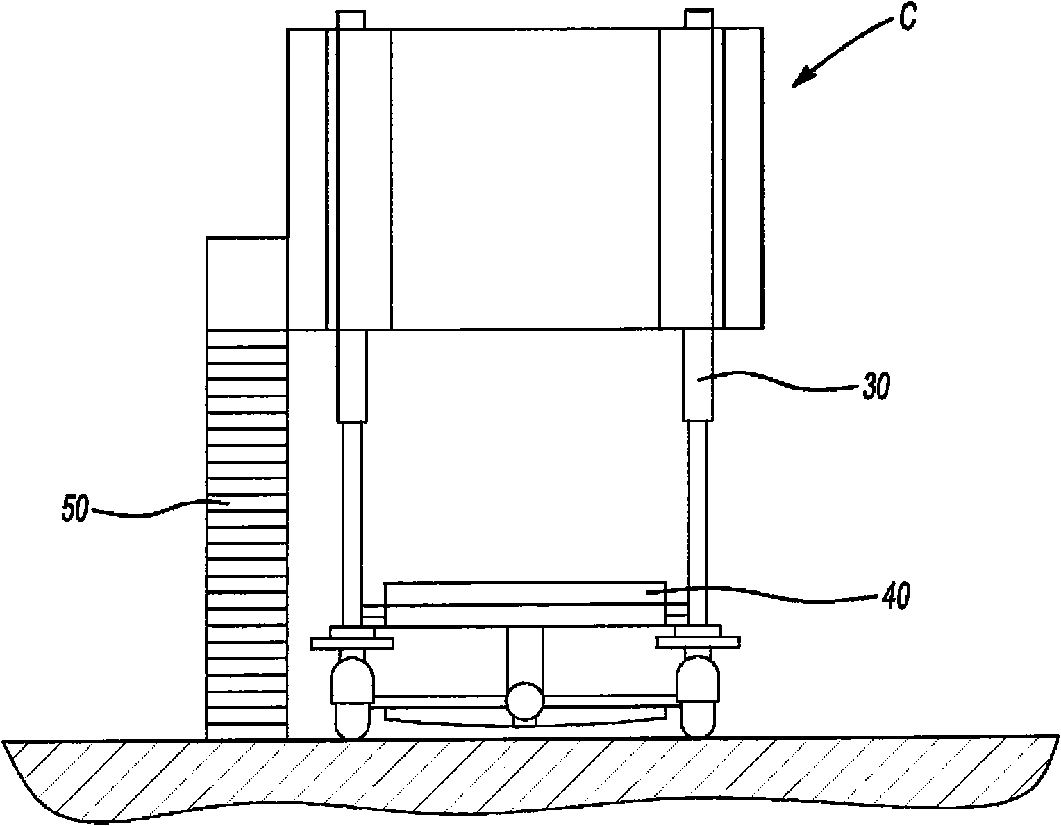 Osculating device for boarding bridge canopy