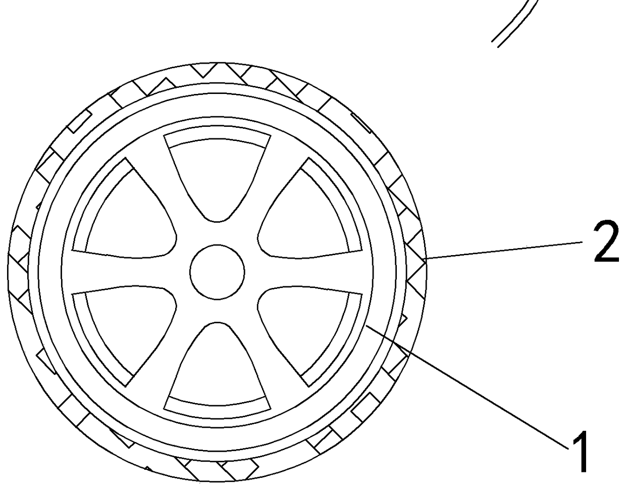 Automobile tire with wear mark