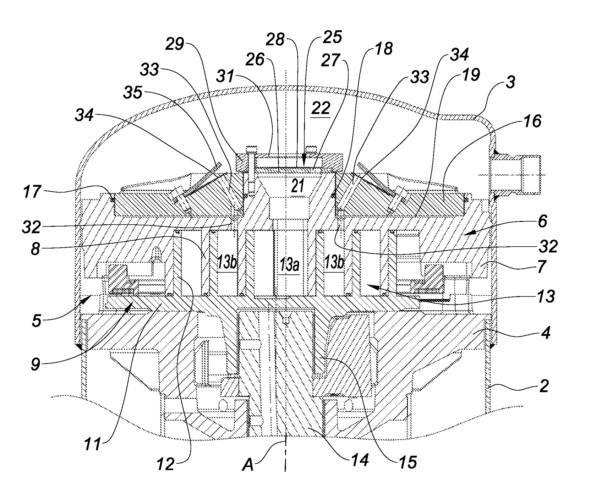 Scroll refrigeration compressor with confluent bypass passage and flow passage