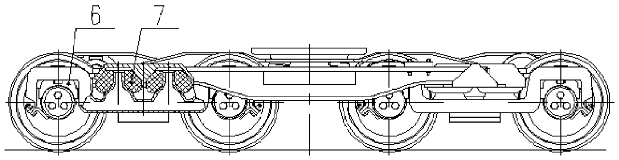 Bogie for railway wagon with integral low bearing surface and railway wagon
