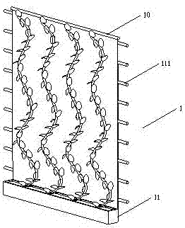 A device for cleaning rose green plant leaves on the outer wall of a house