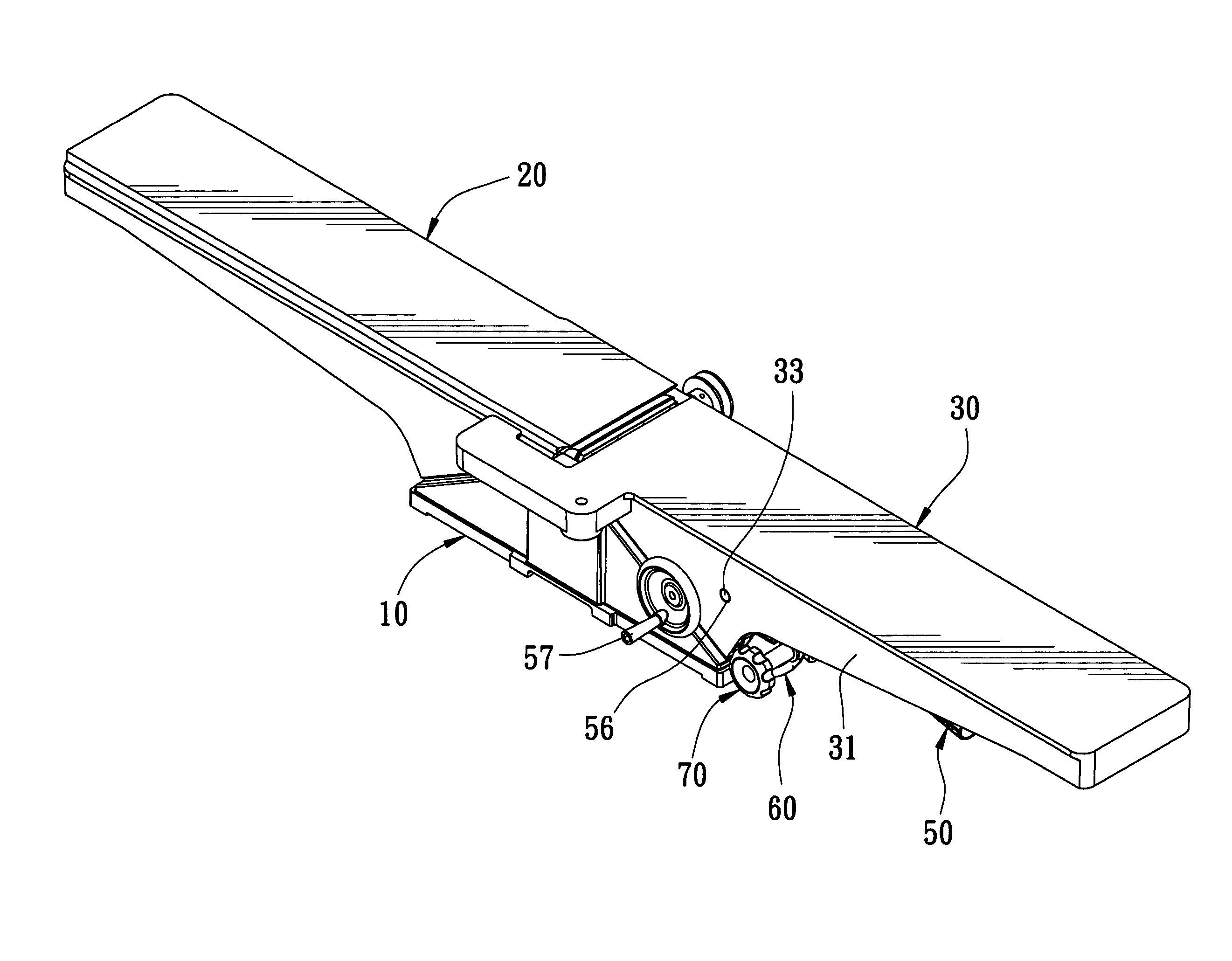 Swiftly and minutely adjusting device for a wood-planer working table