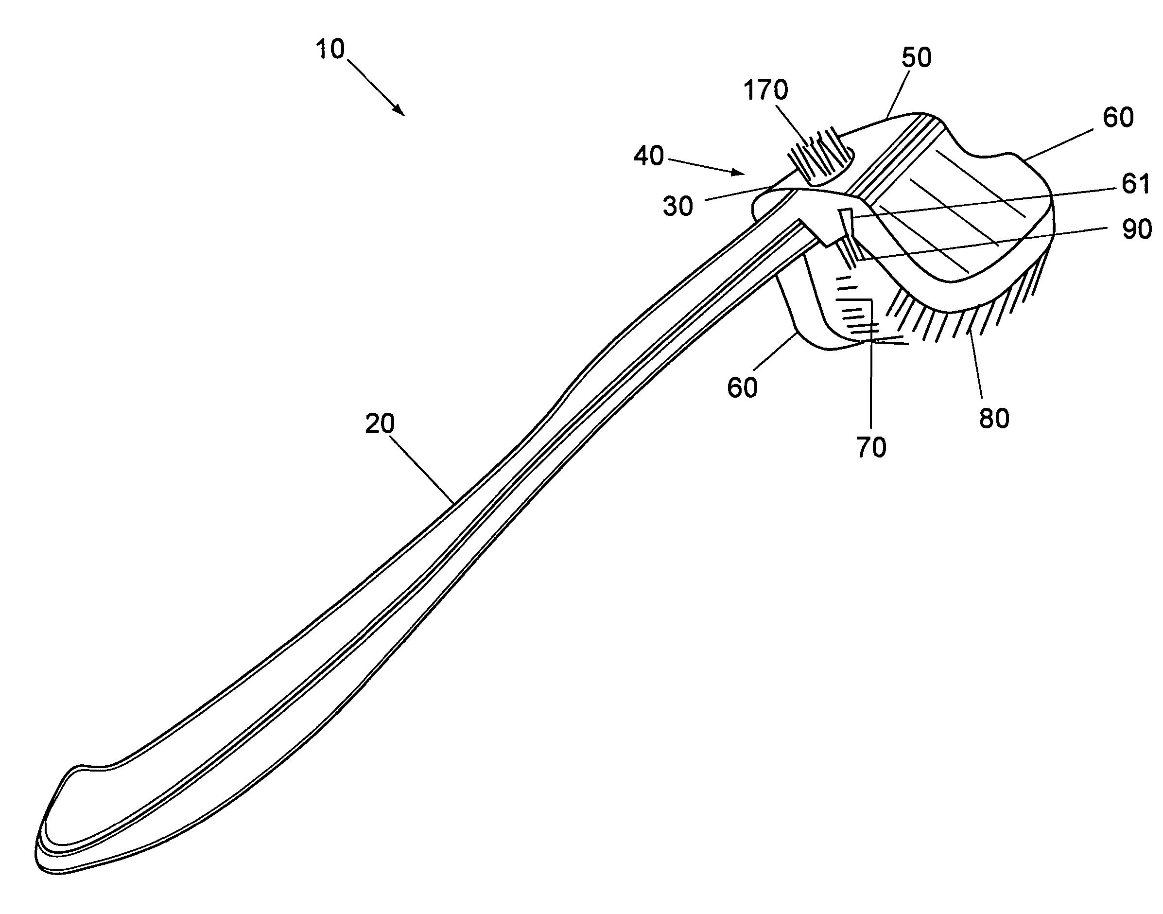 Tooth brush with four bristle groups