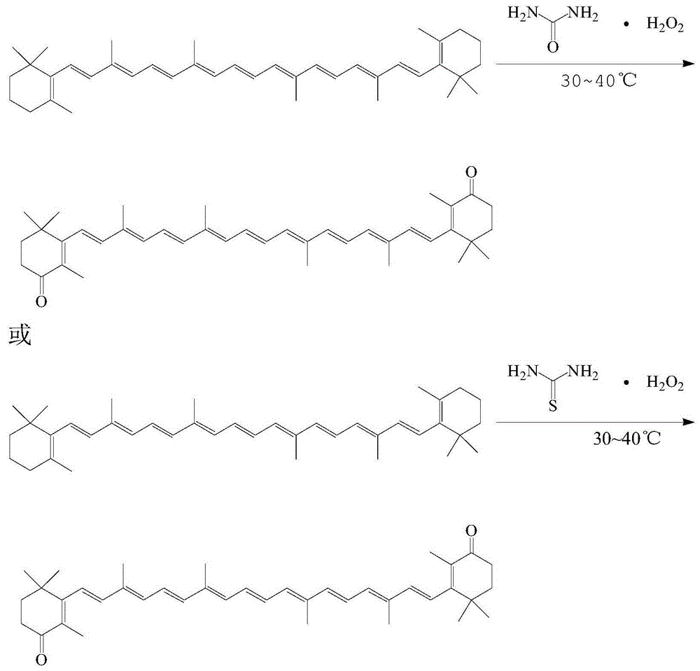 Method for preparing canthaxanthin through oxidation