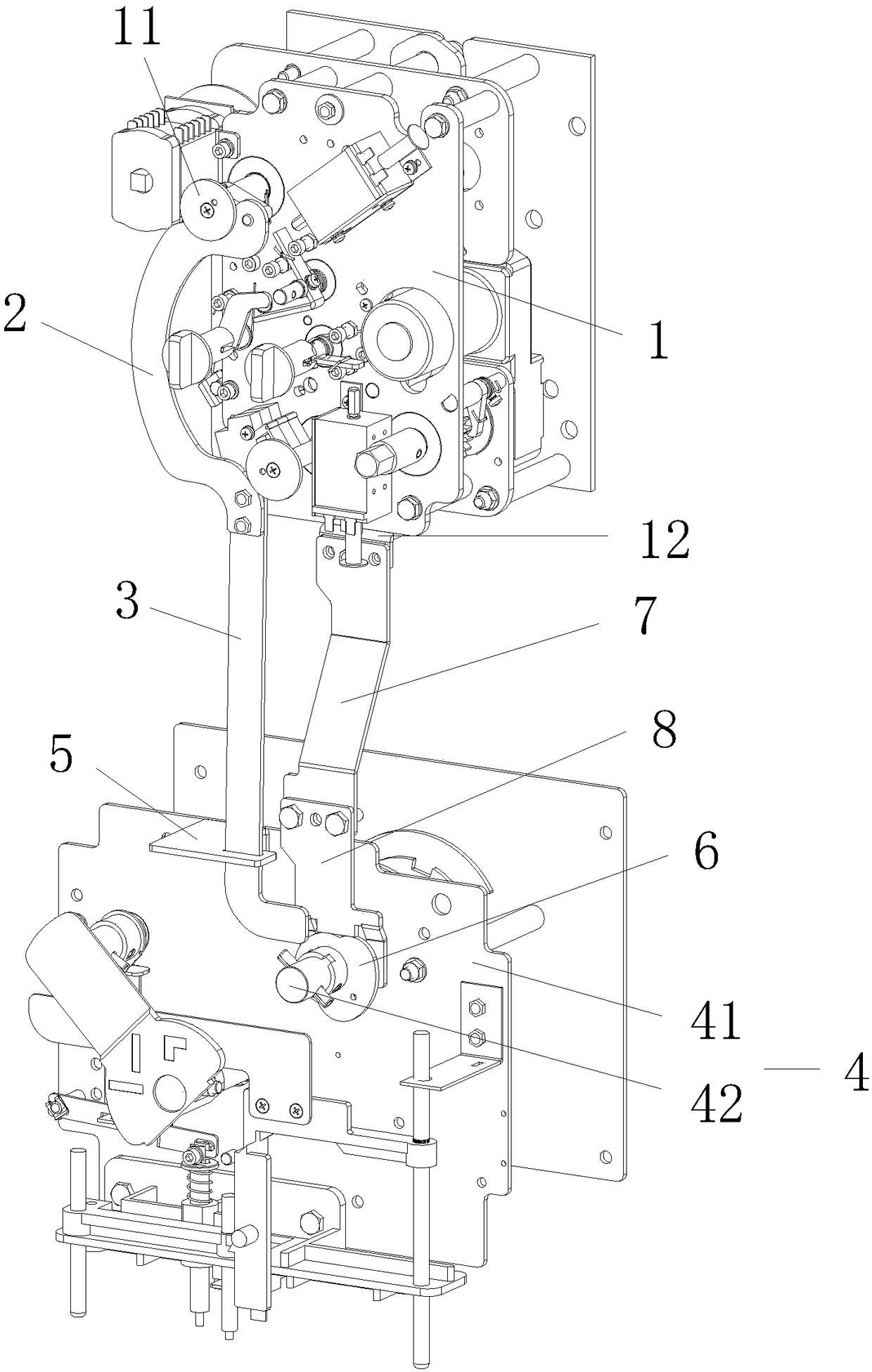 Special five-prevention chain for spring operating mechanism of circuit breaker