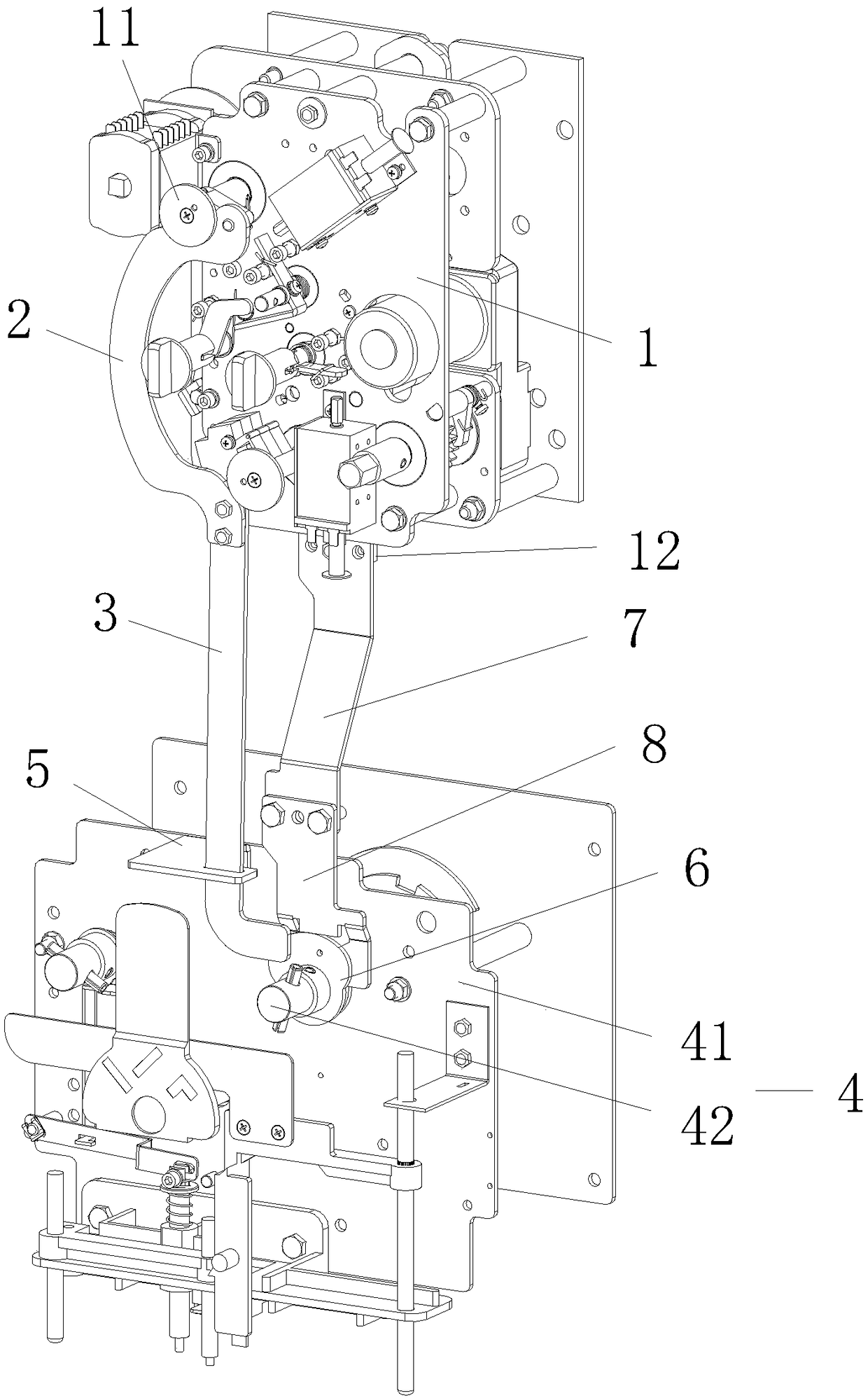 Special five-prevention chain for spring operating mechanism of circuit breaker