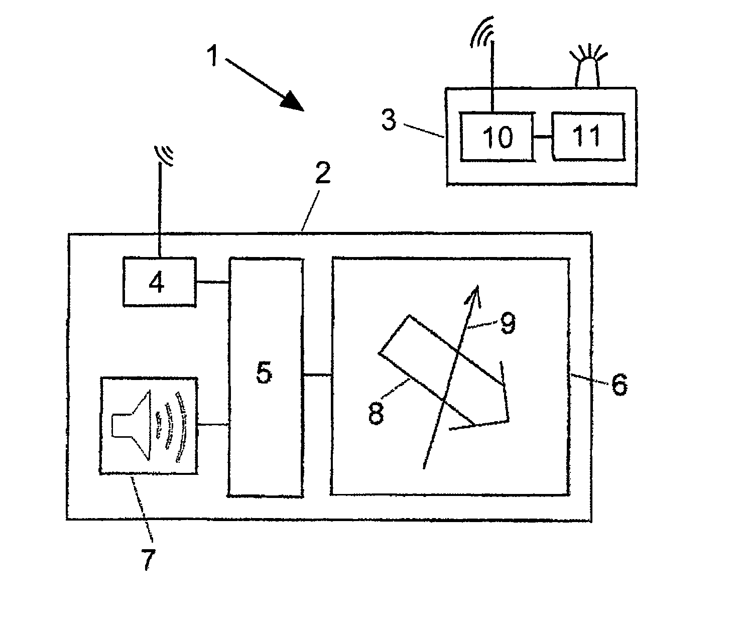 Method and apparatus for warning of emergency vehicles in emergency service