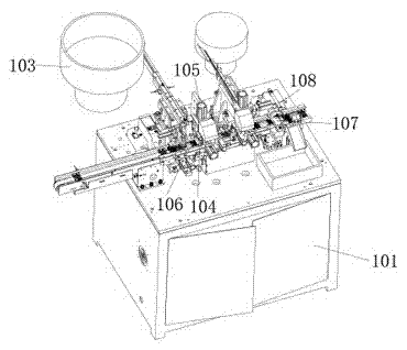 Automatic assembling production line of electromagnetic door lock