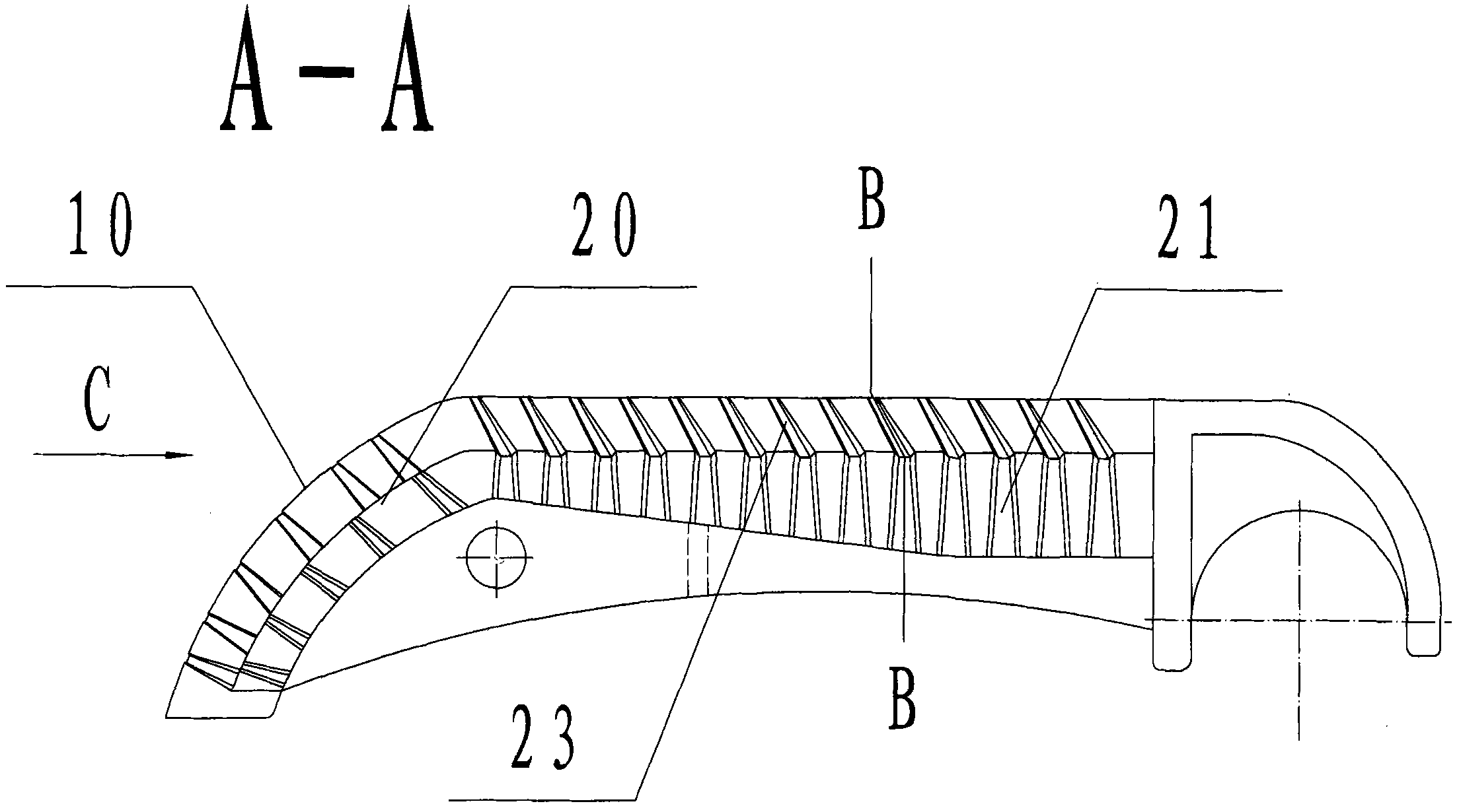 Non-coal leaking front air-outlet reciprocating grate segment for large suspension-type reciprocating grate