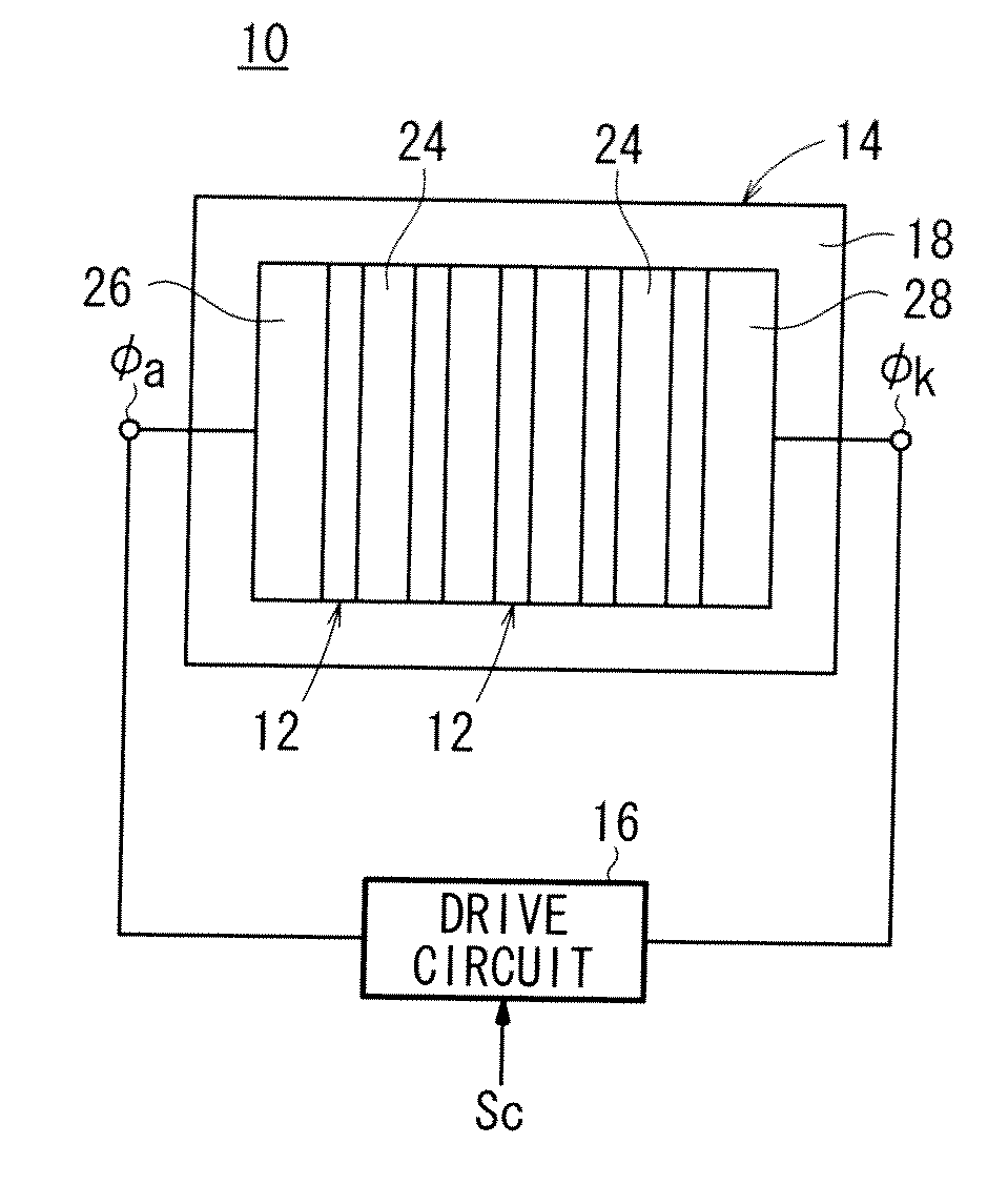 Light emitting device, light receiving system and image pickup system