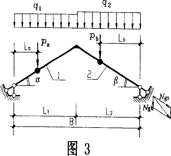 Designing method of reinforced concrete large space slope roof
