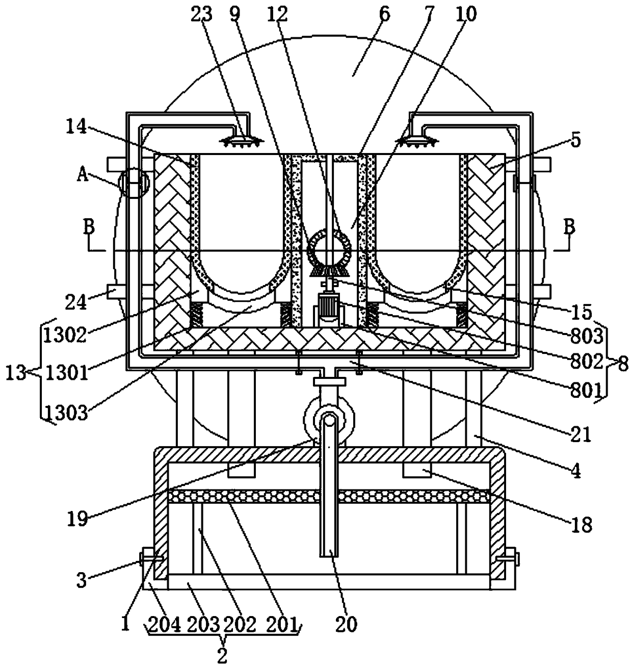 Circulating clam cleaning device based on power shaking and combined washing