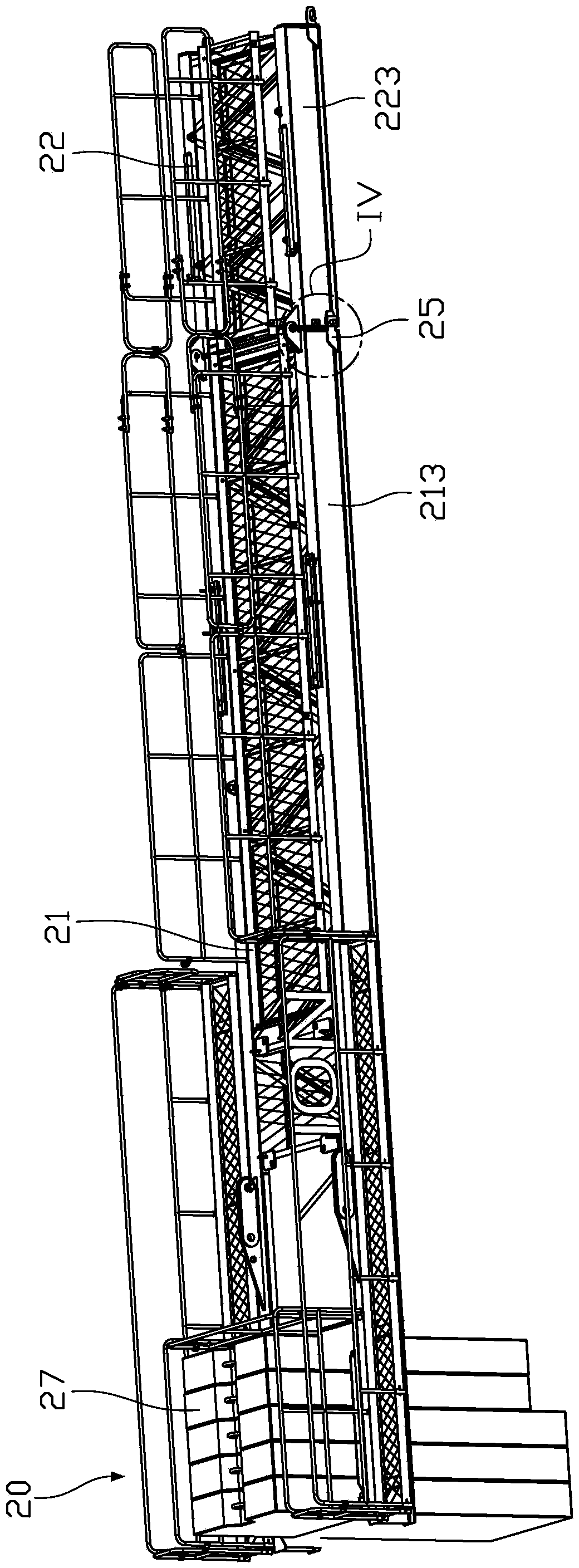 Segmented balance arm and tower crane