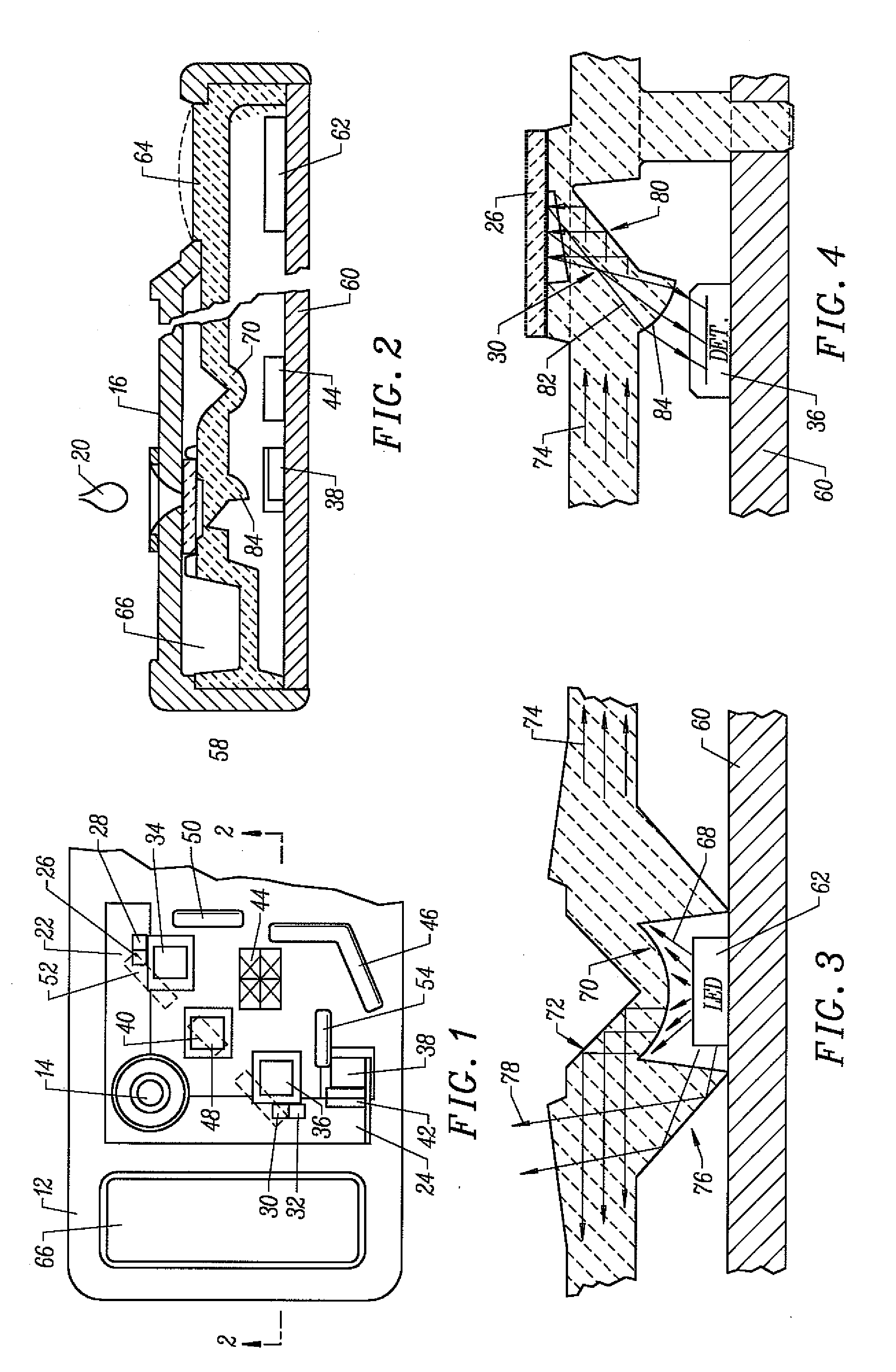 Method and Device For Measuring Reflected Optical Radiation