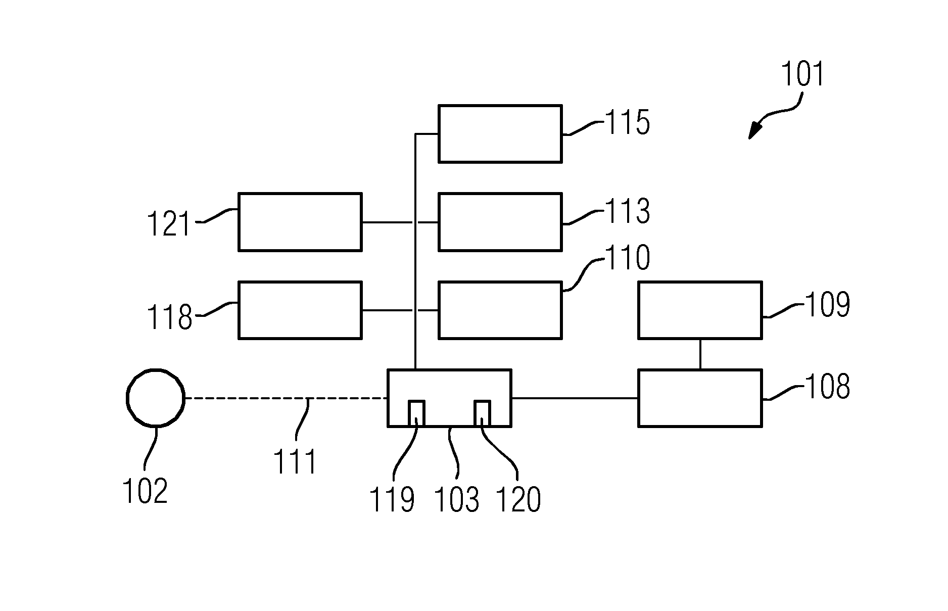 Control Device, Medical Control System and Method for Transmitting a Command