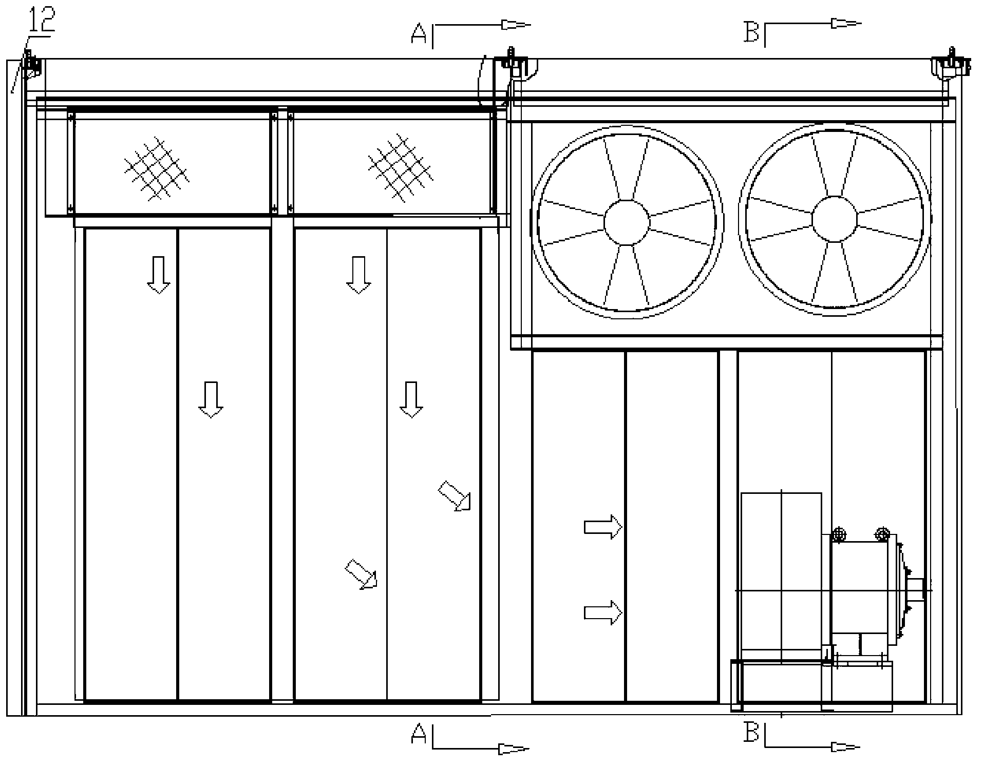 Ventilating system of locomotive electrical chamber with external corridor
