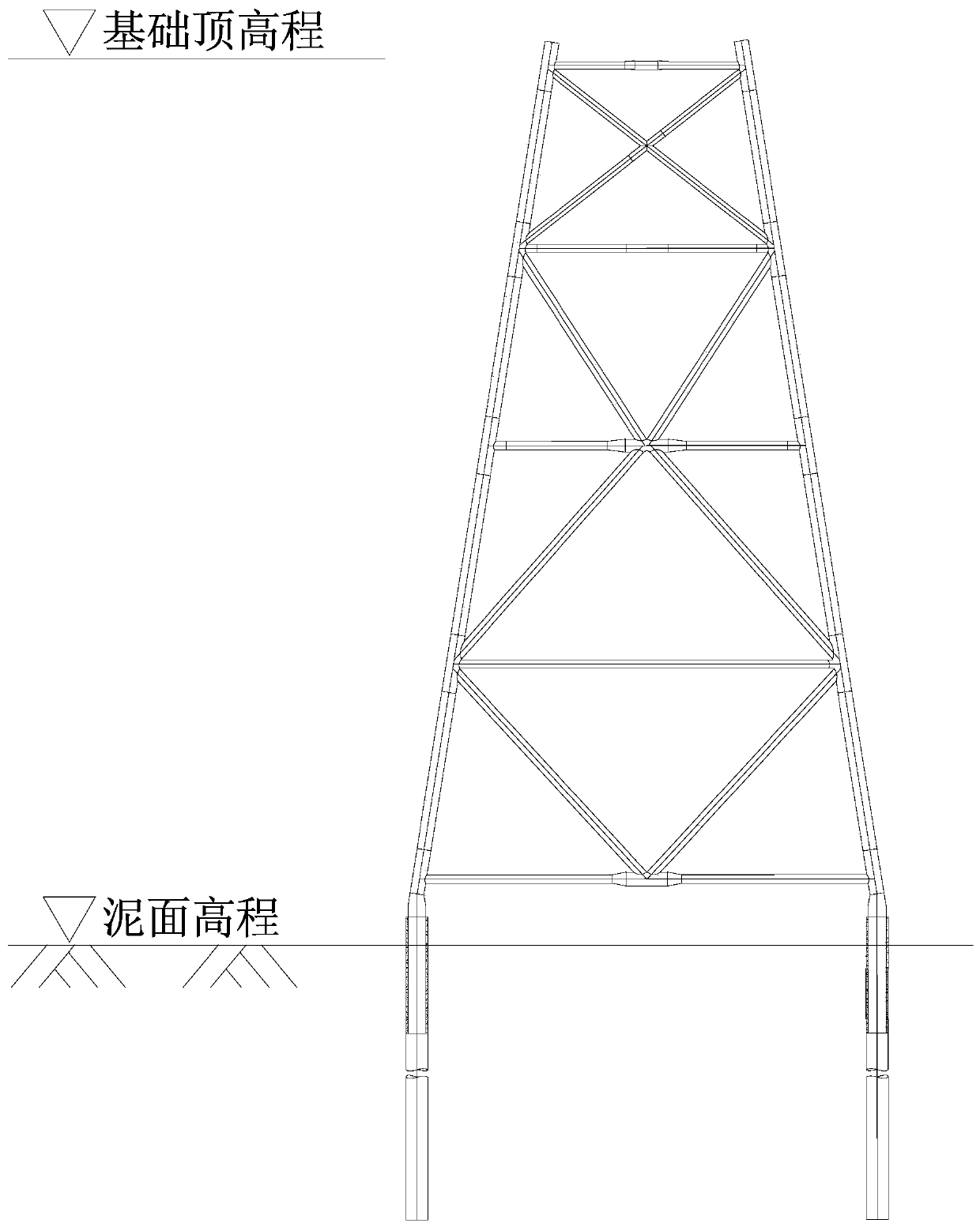 Deep sea wind power generation jacket type single pile composite structure and construction method thereof