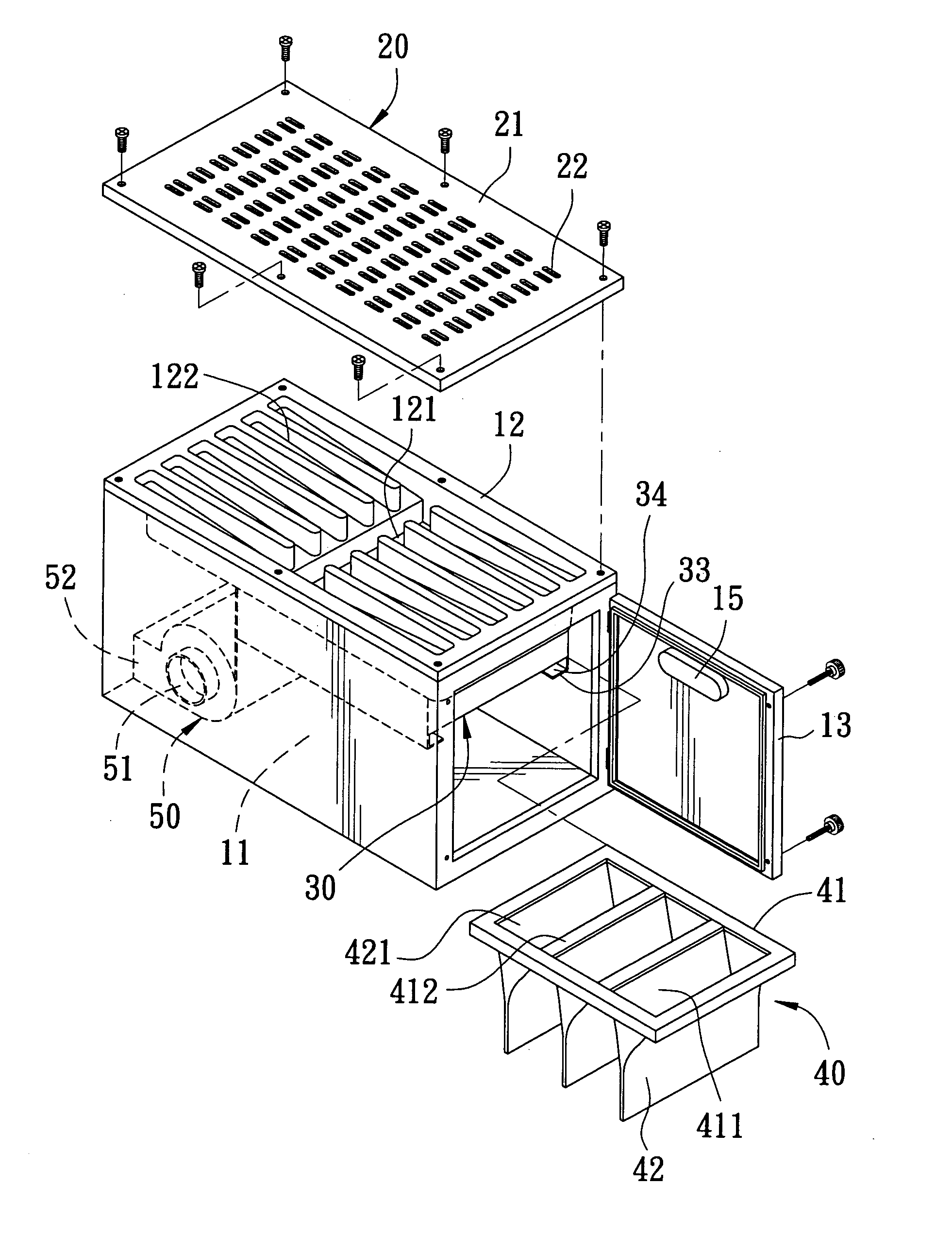 Negative pressure tabletop dust collecting machine