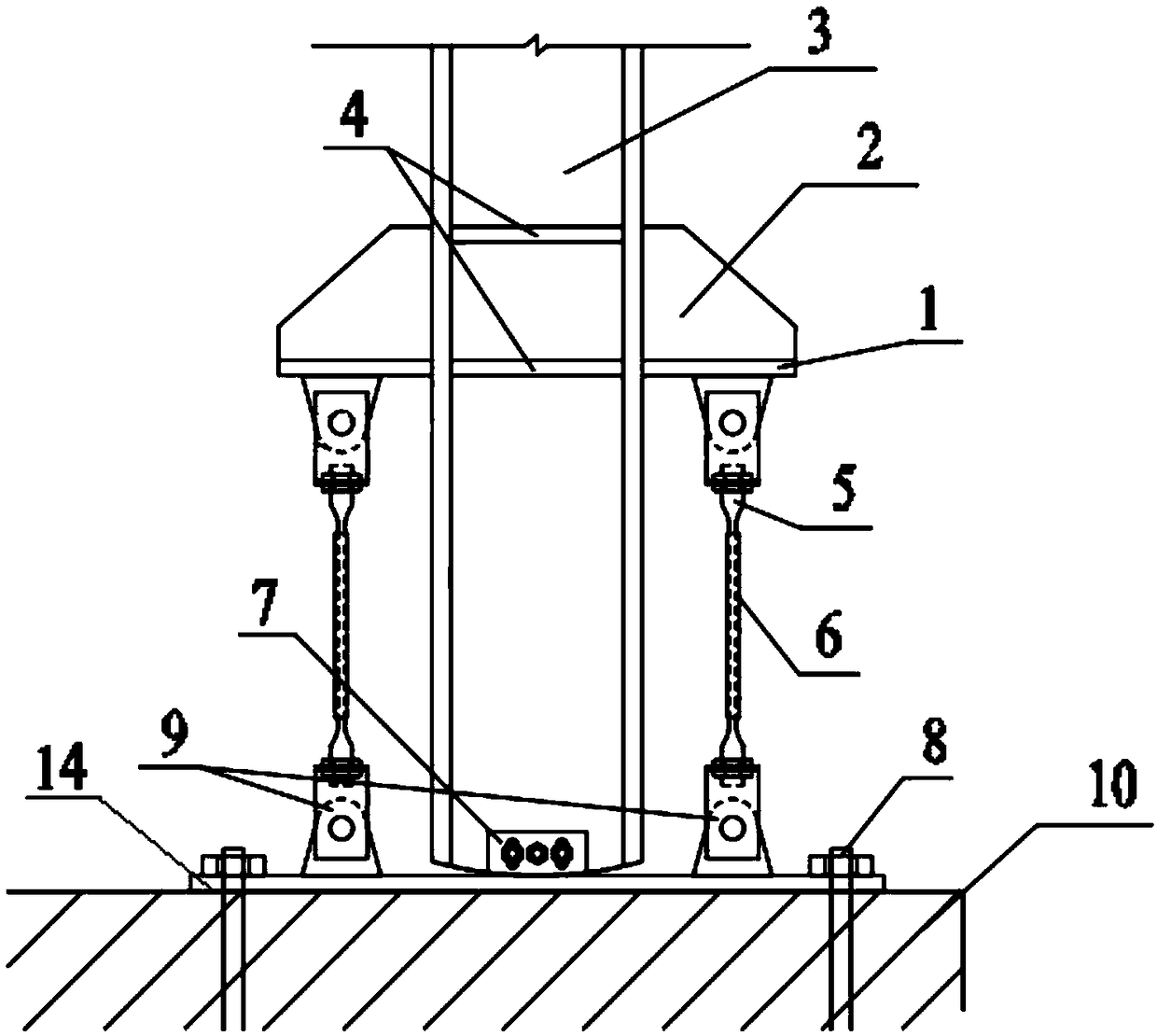 Self-resetting column foot node based on shape memory alloy bar and steel structure building