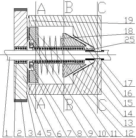 Compression spring type buffer friction gear meshing clutch