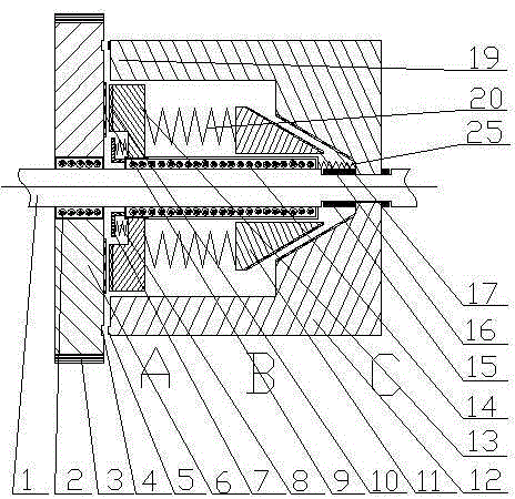 Compression spring type buffer friction gear meshing clutch