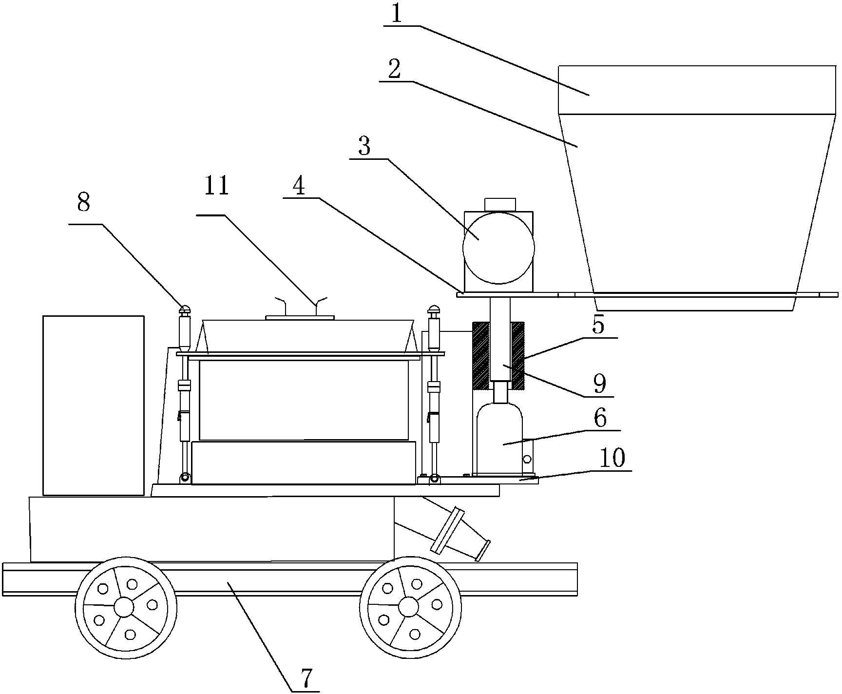 Storage bin device of rotatable slurry spraying machine