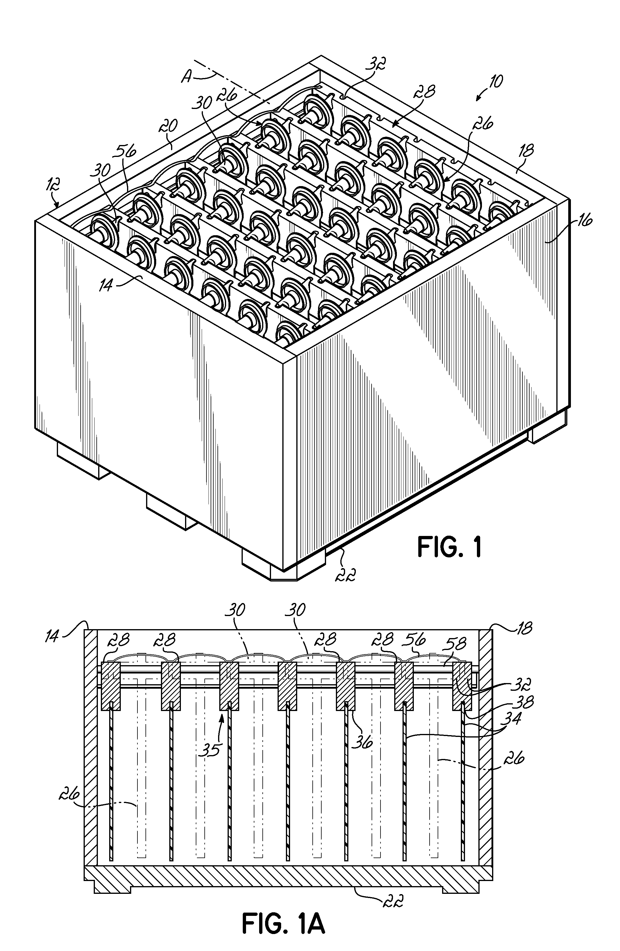 Container Having Sliding Support Members