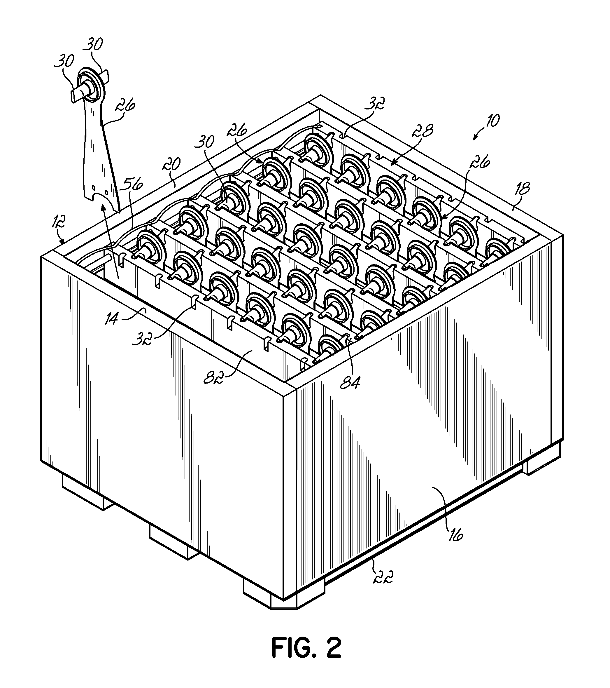 Container Having Sliding Support Members