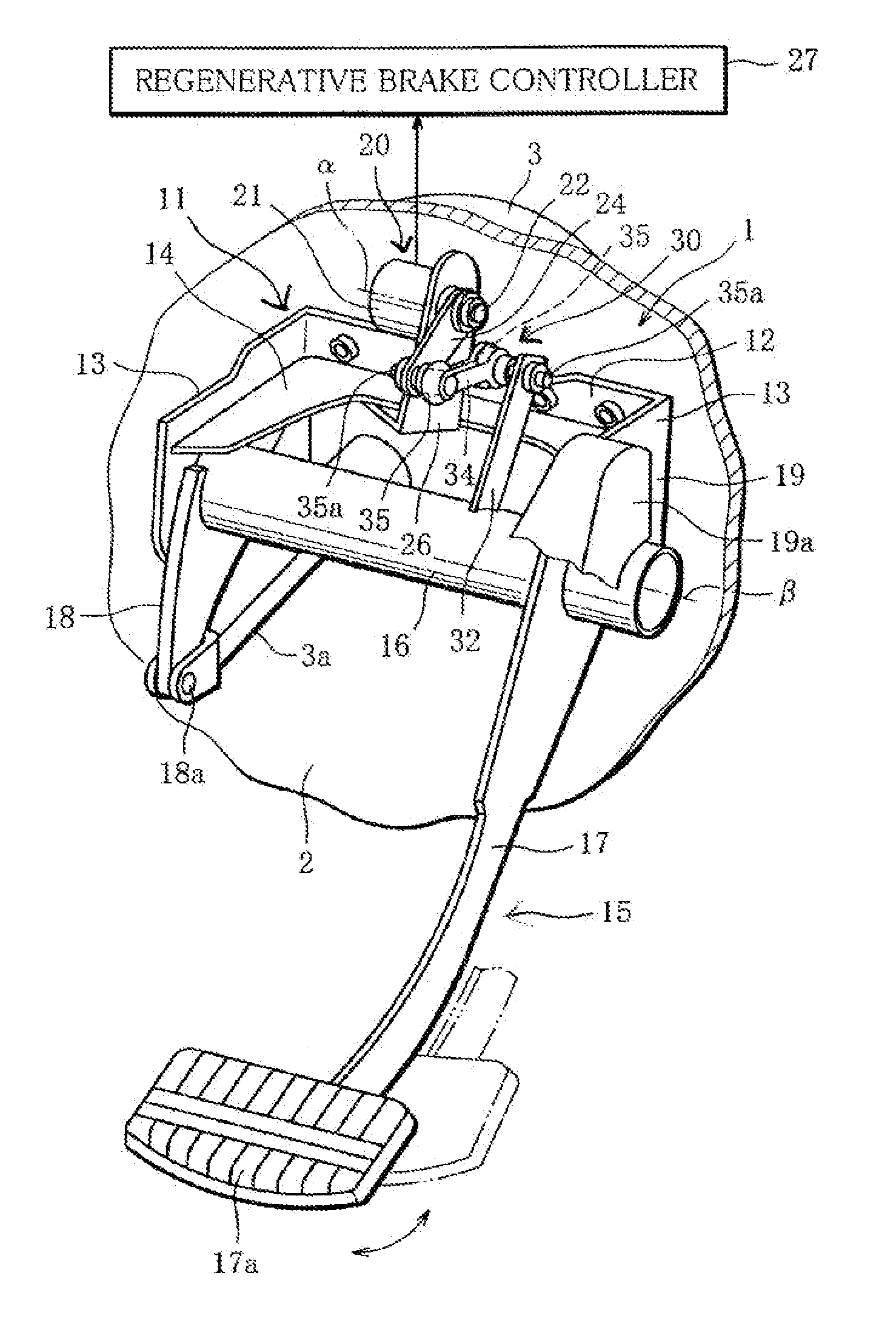Installation structure of a pedal stroke sensor