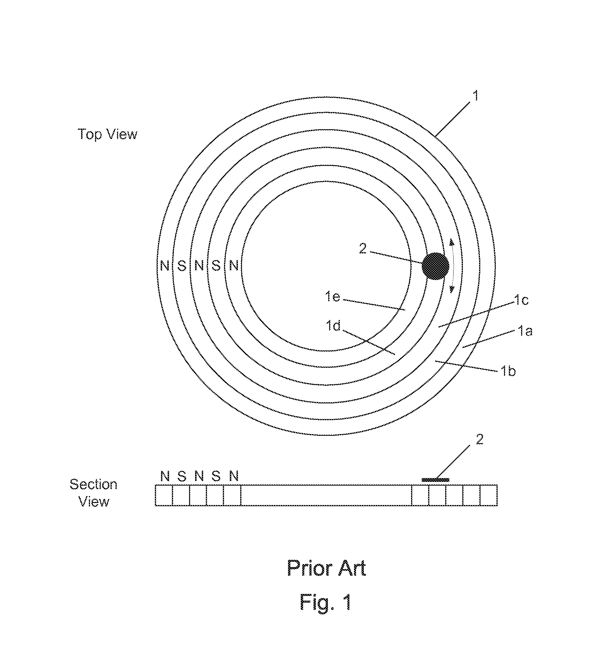 Monolithic magnets with magnetic field domains for diamagnetic levitation