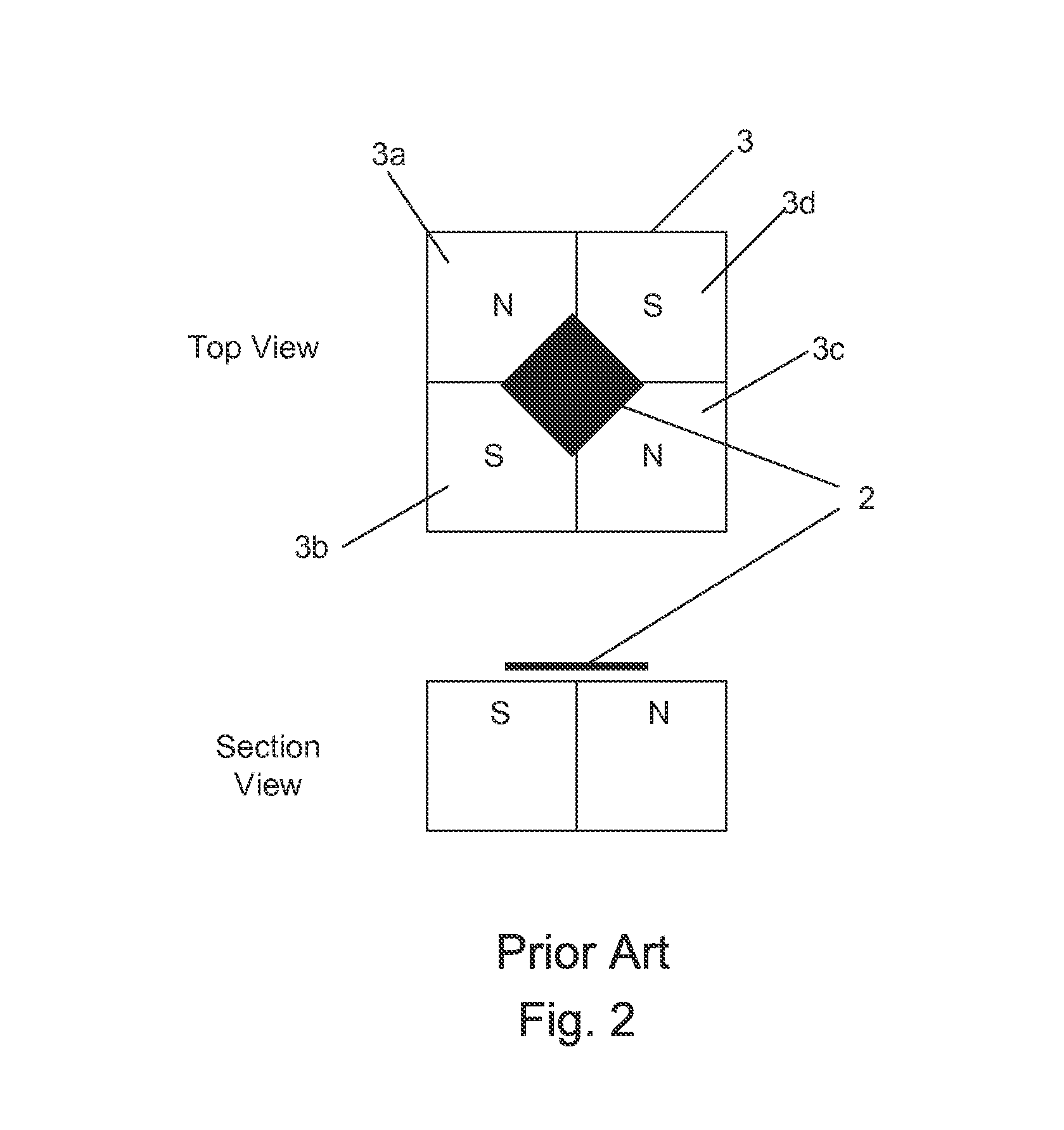 Monolithic magnets with magnetic field domains for diamagnetic levitation