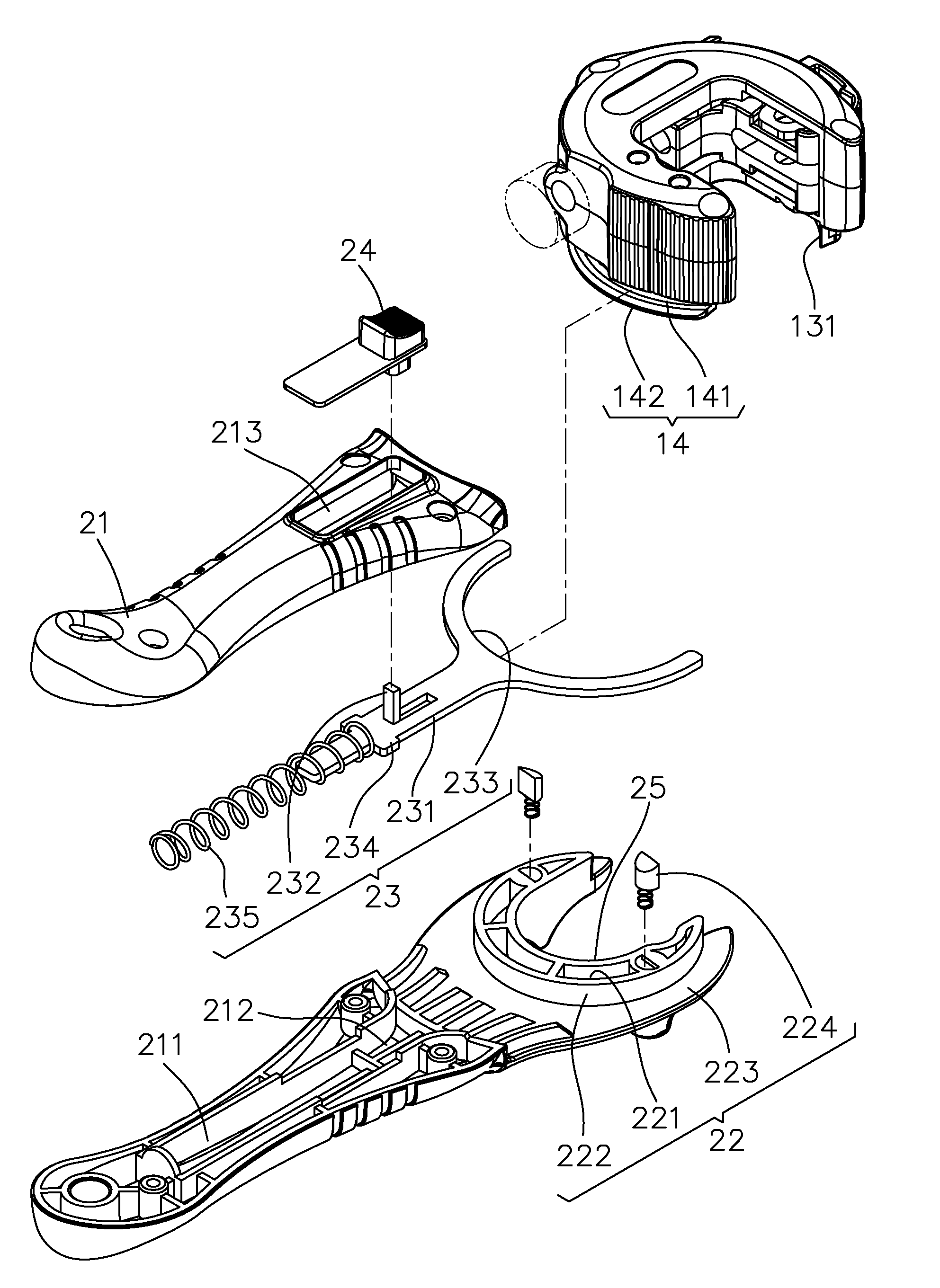 Tube cutting device with rapid separable handle