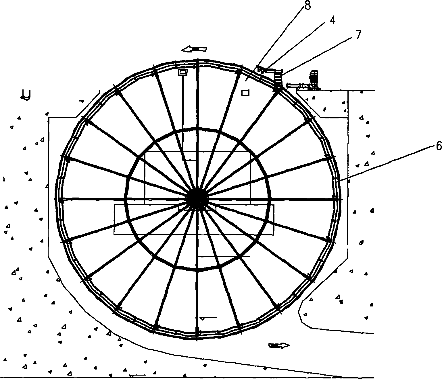 Drum-shaped rotating filter net flushing system of nuclear power plant