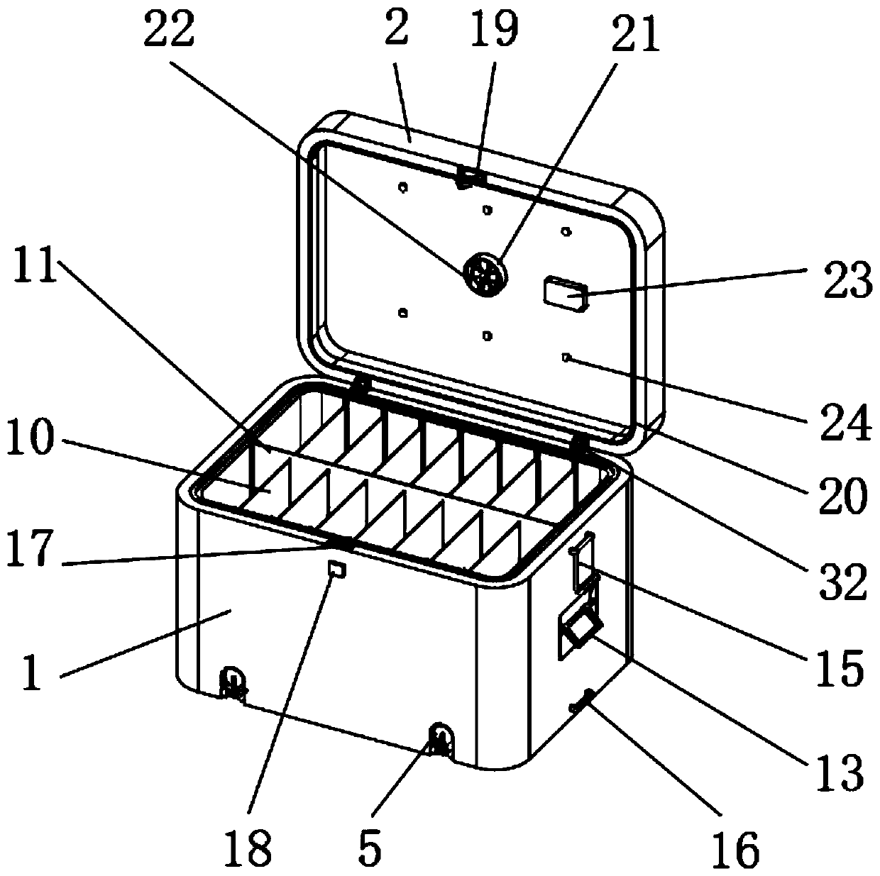 Storage and transportation box for containing pre-packaged food