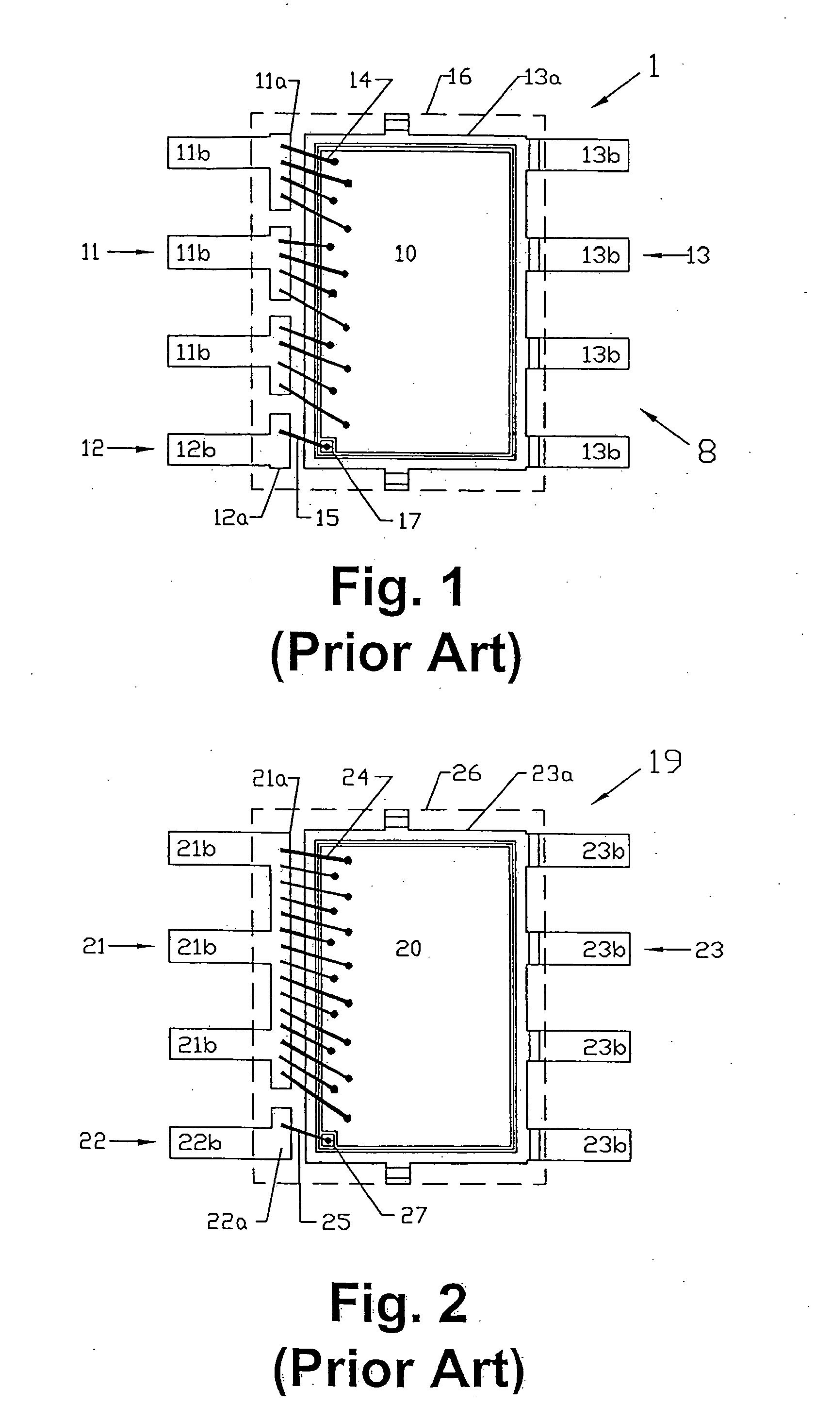 Integrated circuit package for semiconductior devices with improved electric resistance and inductance