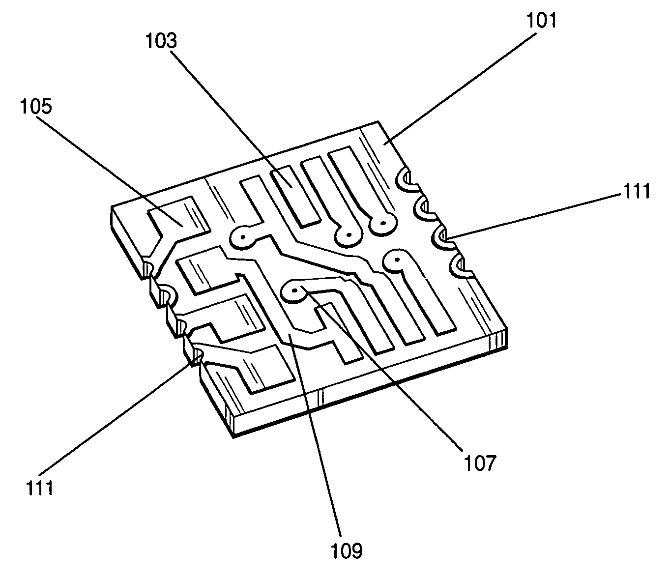 Micro-castellated interposer