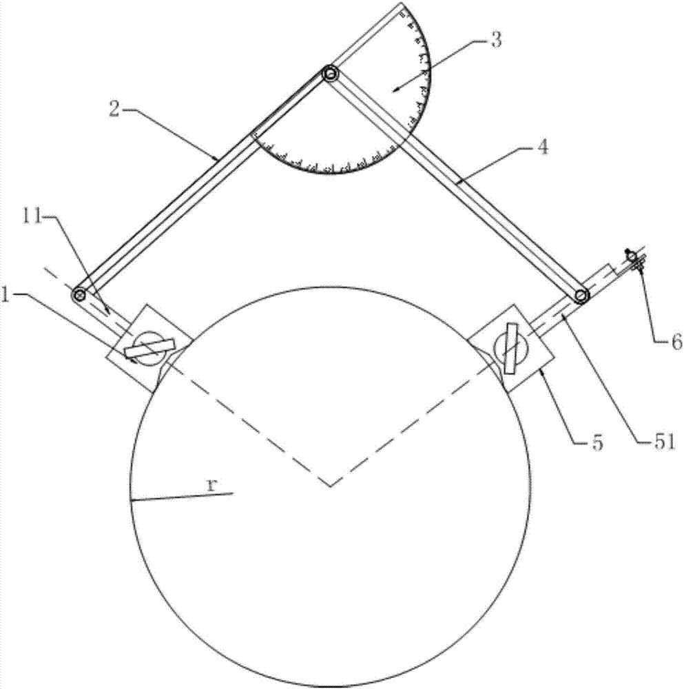 Balancing weight installation position measurement device in dynamic balance test