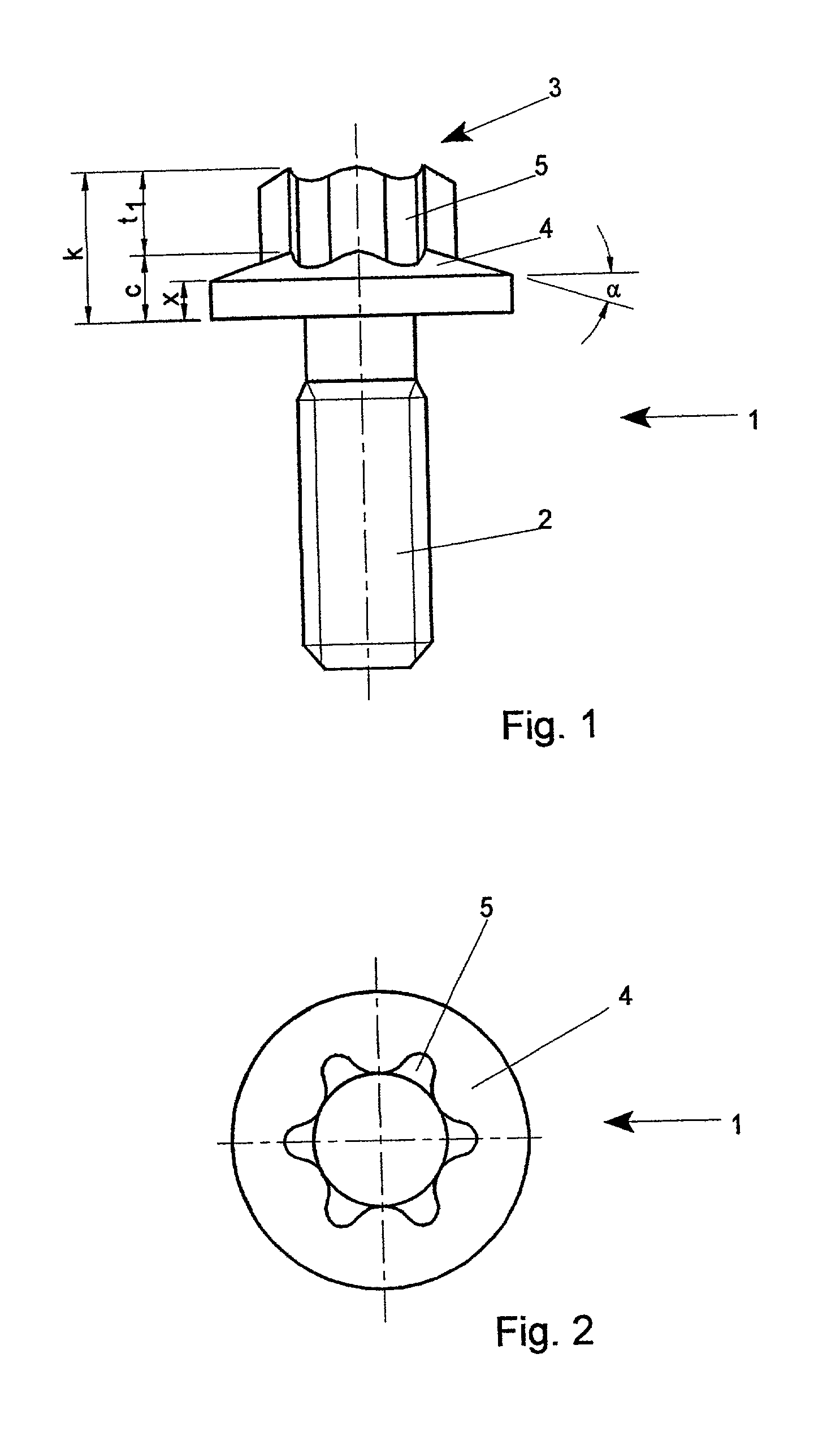 Round hexagon screw and method for its production