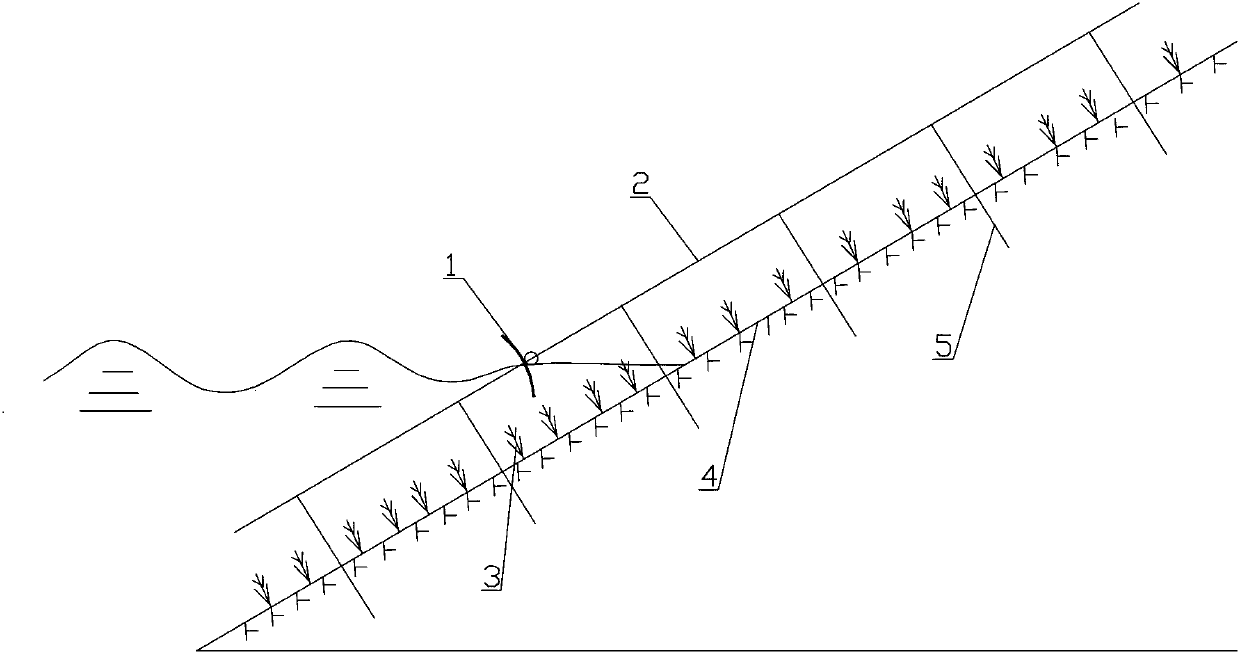 Movable type water-level-fluctuating zone water and soil conservation wave partitioning device