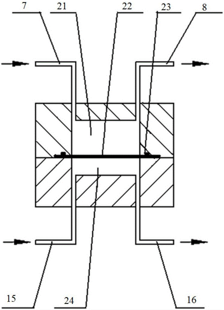 Oxygen permeability test device and oxygen permeability test method