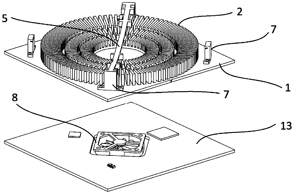 A multi-stage air-cooled heat dissipation device