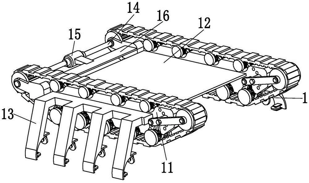 An adjustable crawler-type high-speed train car roof cleaning machine