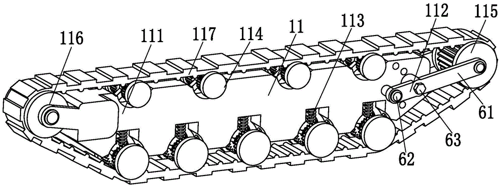 An adjustable crawler-type high-speed train car roof cleaning machine