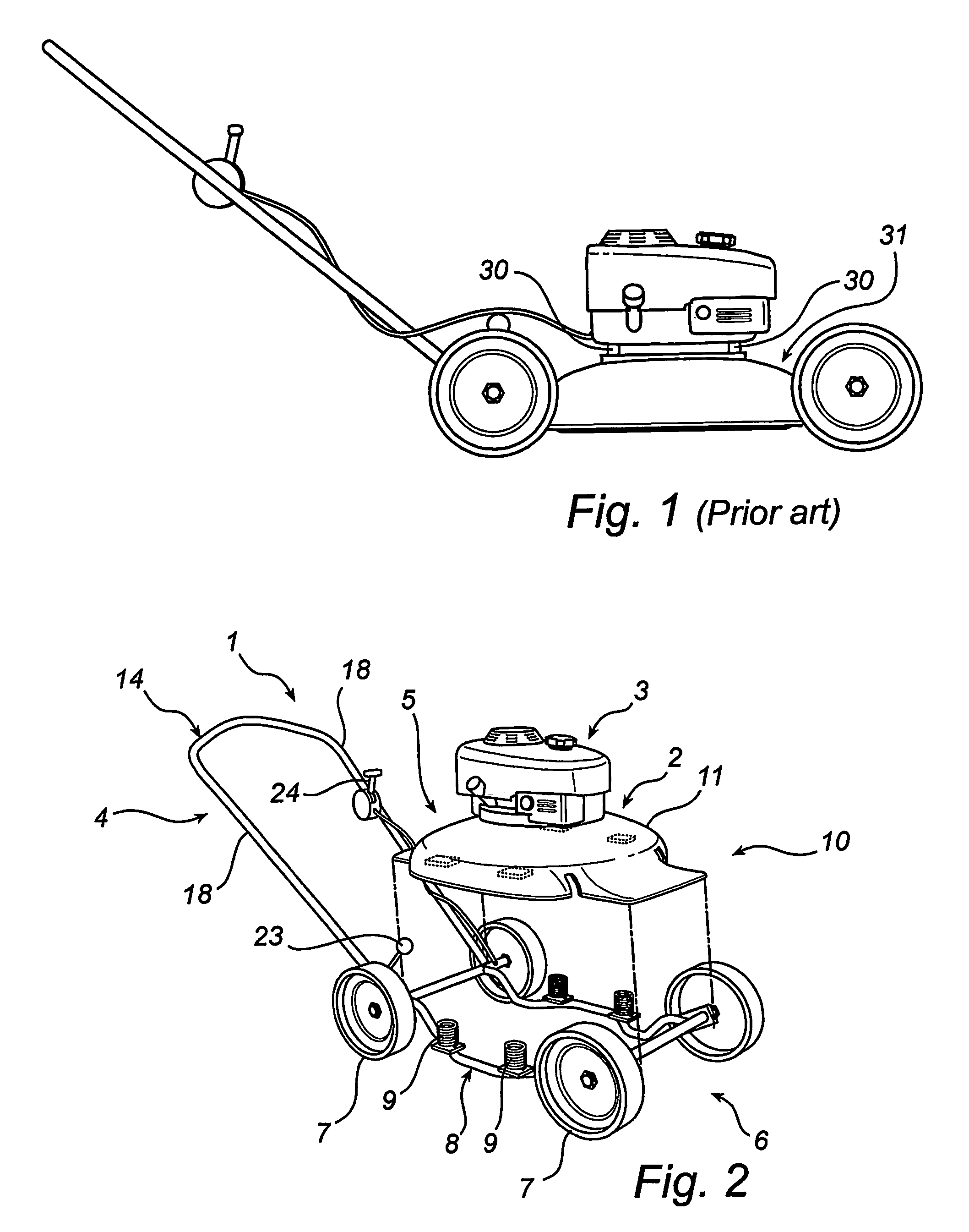 Lawnmower with vibration reduction