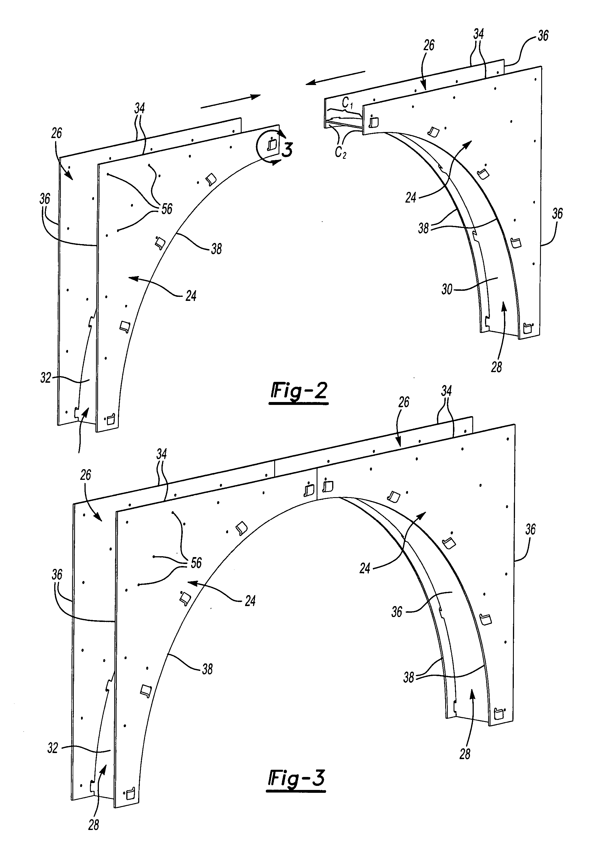 Arch assembly for door frame